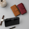 Real Leather Flap Long Wallet