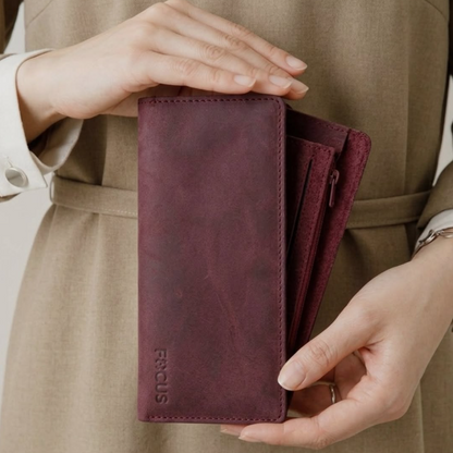 Premium Leather Long Wallet with Zipper (Unisex)