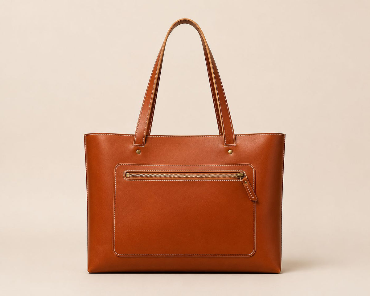 FOCUS Boxy Tote – Premium Genuine Leather