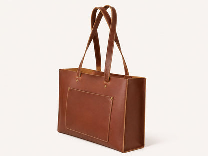FOCUS Boxy Tote – Premium Genuine Leather
