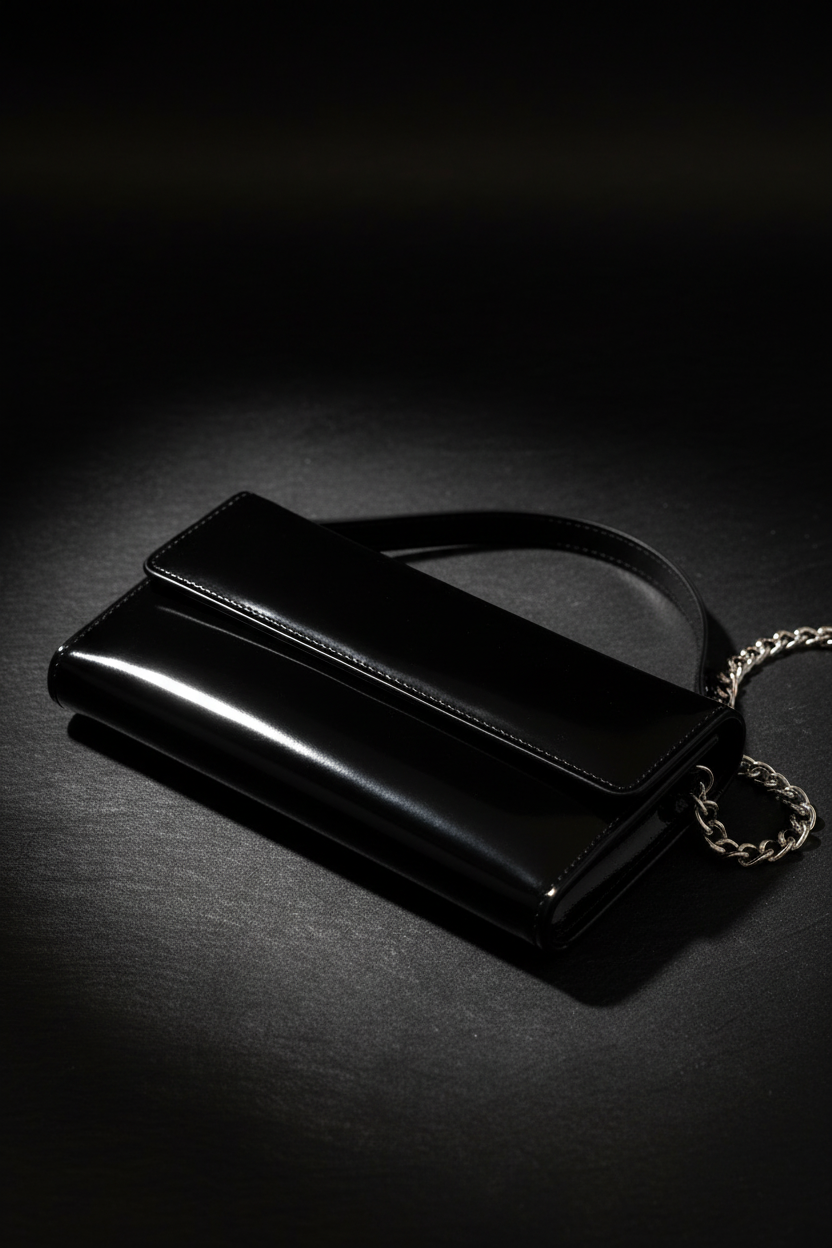 FOCUS Leather Flap Wallet with Chain moody lifestyle shot