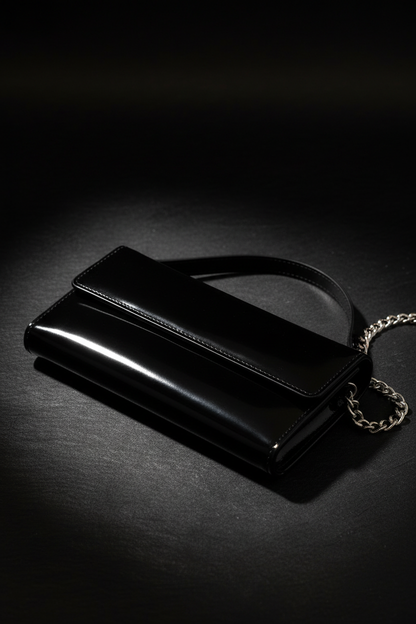FOCUS Leather Flap Wallet with Chain moody lifestyle shot