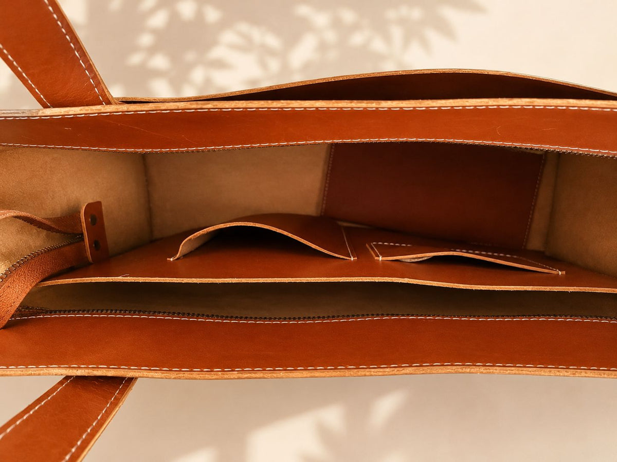 FOCUS Boxy Tote – Premium Genuine Leather