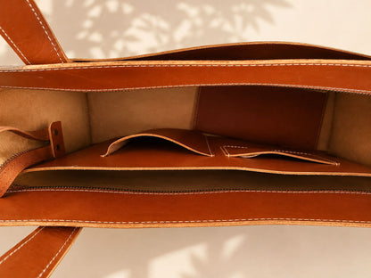 FOCUS Boxy Tote – Premium Genuine Leather