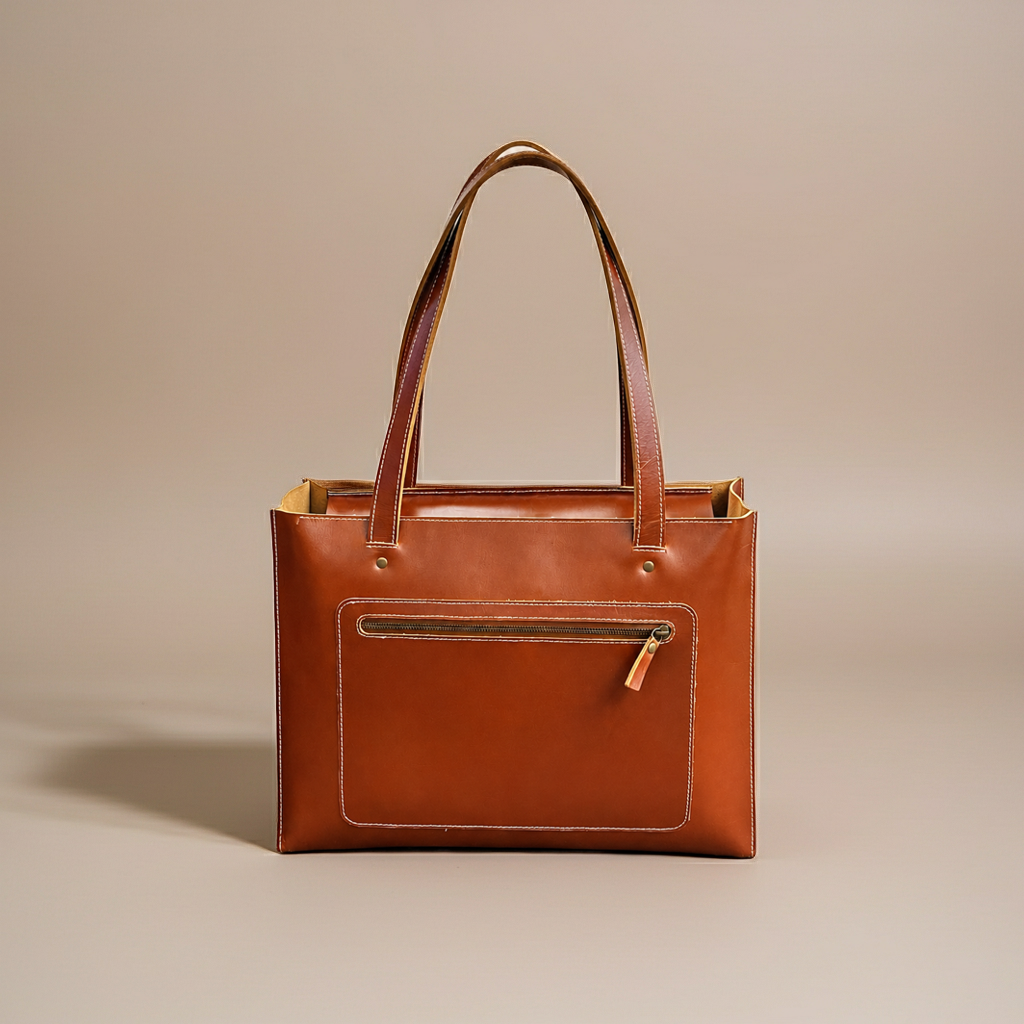 FOCUS Boxy Tote – Premium Genuine Leather