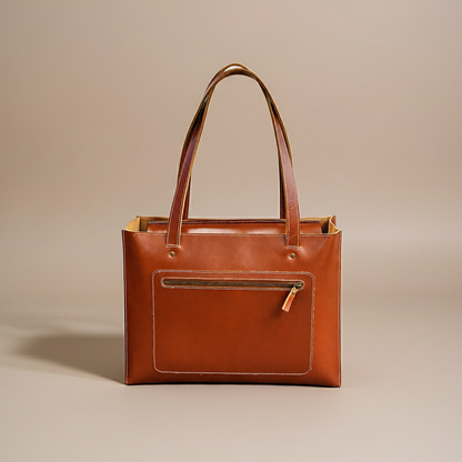 FOCUS Boxy Tote – Premium Genuine Leather