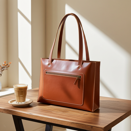 FOCUS Boxy Tote – Premium Genuine Leather